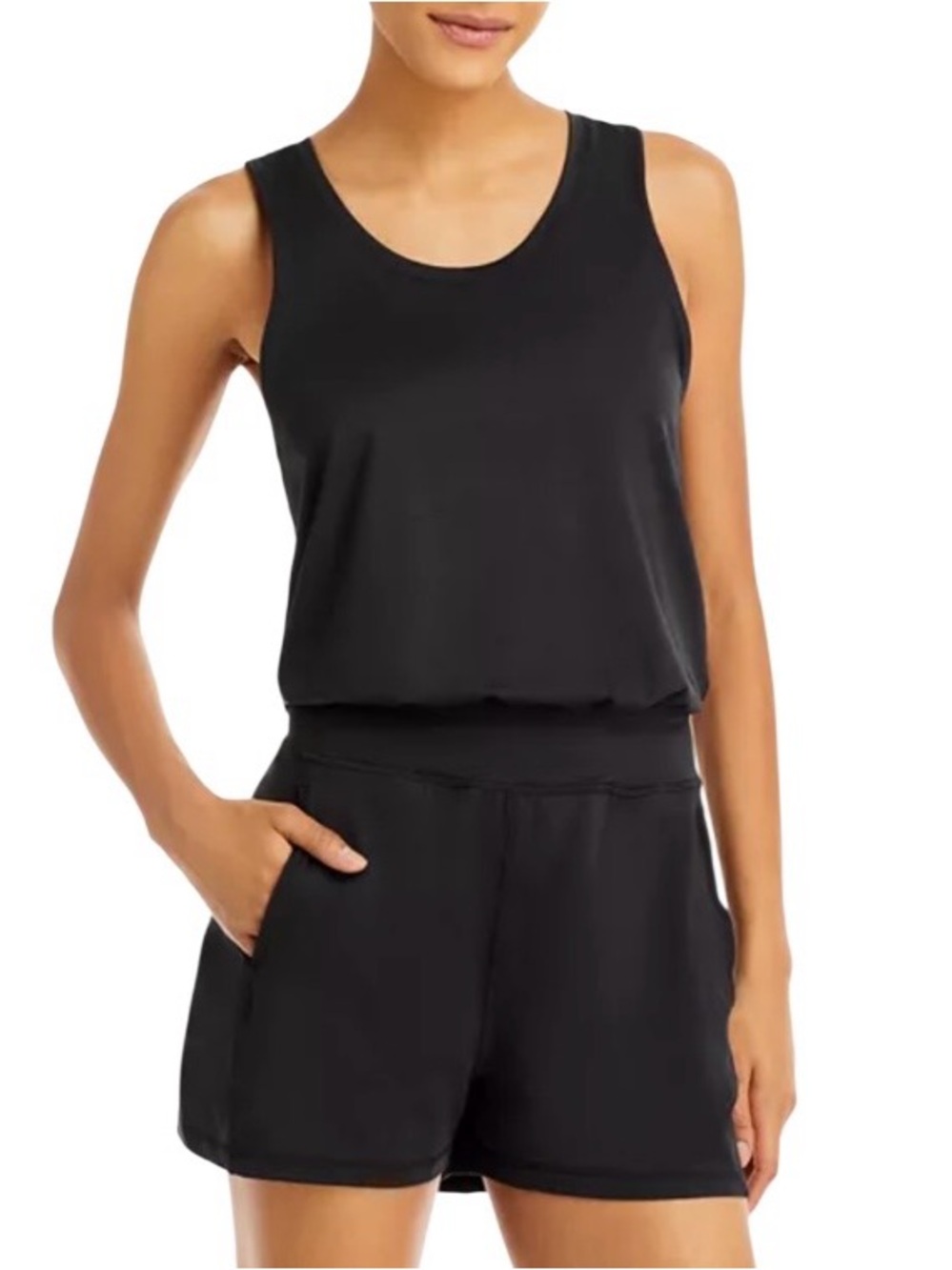 Sweaty Betty Gary Black Racerback Romper Tank Super Soft Size M